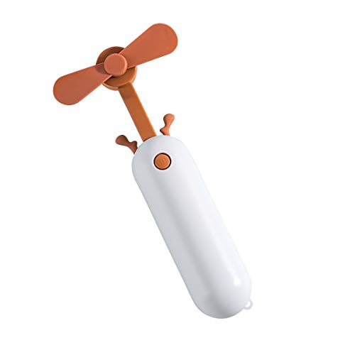 Preisvergleich Produktbild XingYue Direct Tragbarer Mini-Handventilator wiederaufladbare batteriebetriebene USB-Kühlung elektrischer Ventilator-Knopfbetrieb niedlich für Büroraum im Freienreise (Color : Brown)