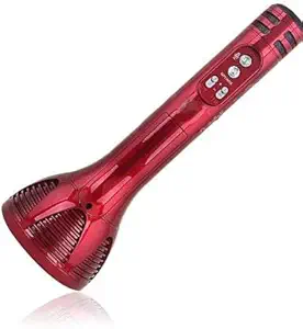 AWSR Wireless Mic with Bluetooth Speaker and in-Built FM Echo Treble, Bass Adjustable Karaoke Mic Wireless Bluetooth Microphone (Multi Color)