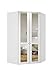 Produktbild Eckschrank, Eckkleiderschrank, Kleiderschrank, Spiegeltüren, Wäscheschrank, Landhausstil, Schlafzimmerschrank, Schranksystem, alpinweiß, weiß
