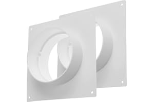 Vent Systems 150mm 2pcs Ventilation Duct Connector Flange Straight Ventilation Pipe Plastic Duct Connector Plate for Cooling Heating Ventilation System HVAC 15cm