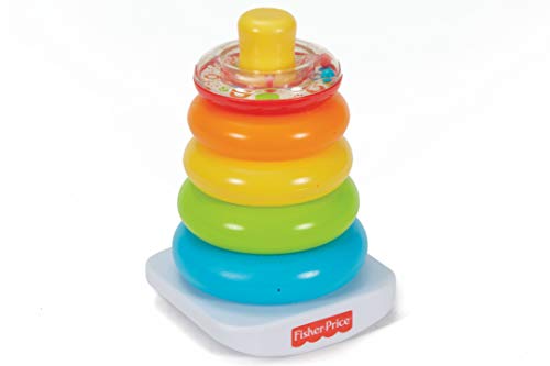 Fisher-Price Pyramide Arc-en-Ciel Jouet Bébé, Favorise la Coordination des Gestes et l'Apprentissage des Couleurs, 6 Mois et Plus, FHC92