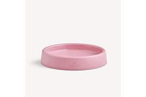 Beco Cat Bowl - Food & Water Steady Bowl, Recycled Plastic, Non-Slip Rubber Base, Whisker Friendly Feeding Dishes, Candy Pink