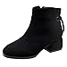 Produktbild Damen Stiefel, 5CM Damen Mode Retro Nieten Martin Stiefel Wildleder Knöchel Hochhackigen Reißverschluss Winter Herbstliche Wedges Schuhe(Schwarz,39)