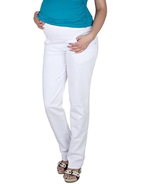 Mija - Komfortable Schwangerschaftshose Denim Umstandshose mit Bauchband 9036