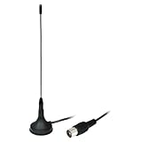 Inkl. DVB-T Antenne, Koaxialkabel mit IEC-Stecker (male) fest montiert