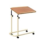 Days Overbed Table with Castors, Adjustable Height and Angle, Portable and Sturdy Laptop Desk with Wheels, Fully Adjustable Bed and Chair Table, Laminated Top, Fixed Version