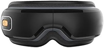 MINFAN Eye Massager Leather Material Tightness Adjustable ABS Anti-slam Outer Shell 38-42°C Constant Heat Compress Multi-frequency Vibration Double Balloon Acupoint Massage , black