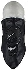 Leather Triangle Face Muffler With Reflective Skull