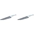 Tramontina Premium 8" Utility Knife Stainless Steel Blade with White Polypropylene Handle (Pack of 2)