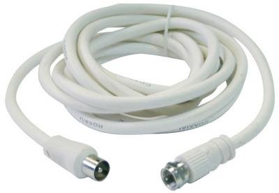 SAT, Cable TV RG59 Enchufe F-SPINA Clásica 9,5 Para Cable de Antena de TV, Color Blanco