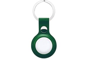 CAPTOR Portachiavi per Apple AirTag 2021, Custodia in Pelle con Gancio, Localizzatore GPS Anti Smarrimento, Cover protettiva (Verde)