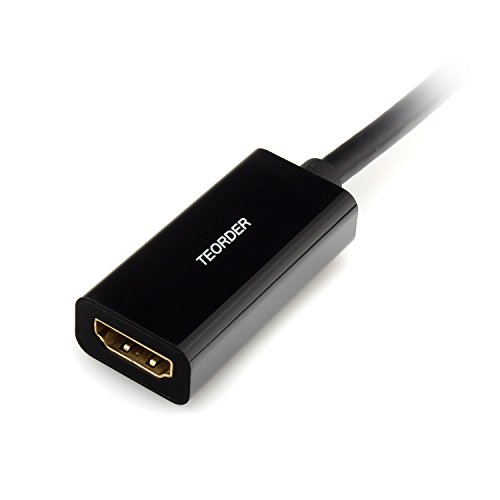 Mini Dispalyport zu HDMI Adapter,Teorder Mini DisplayPort auf HDMI Adapter (Thunderbolt) Konverter zu HDTV weibliches Kabel mit Audio Video Unterstützung für Apple MacBook, MacBook Pro, MacBook Air, iMac, Mac mini, Mac Pro, Microsoft Surface Pro, LenovoX1, DellXPS und Gerät mit DP Schnittstelle (schwarz) - 6