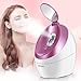 OKACHI GLIYA Nano Facial Steamer Ionic Hot Mist Face Steamer Professional Open Pores Skin Treatment for Blackhead & Acne Portable Inhaler Spa Relieve Sinus Cleansing Pores - Rose Red