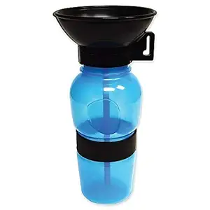 Kiki N Pooch Outdoor Travel Portable Water Feeder Bottle & Drinking Cup for Dog (500 ml Color May Vary) Blue