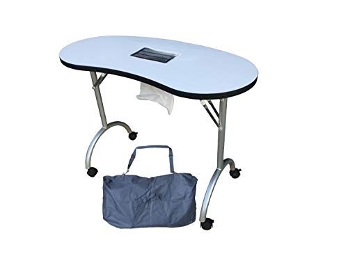 Floreo Polyroneshop - Mesa Plegable para manicura, reconstrucción de uñas, Nail Art, Bianco