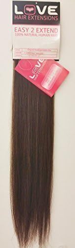 Love Hair Extensions Easy-2-Extend Afro-Relaxed Straight Human Hair Clip In Extensions 18" long in 4 Chestnut Brown (2 pack)