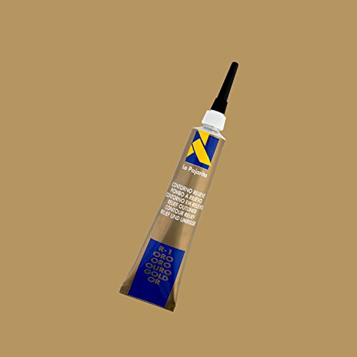 La Pajarita 146264 Pintura Contorno Relieve, R-1, 20 ml, Oro