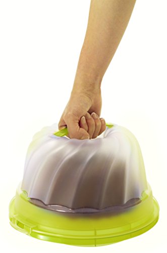 Rotho 1721105070 Gugelhupf-Kuchenbehälter Fresh aus Kunststoff mit sicherem Verschluss und bequemem Tragegriff, circa 30,5 x 28,5 x 17,5 cm, grün / transparent - 2