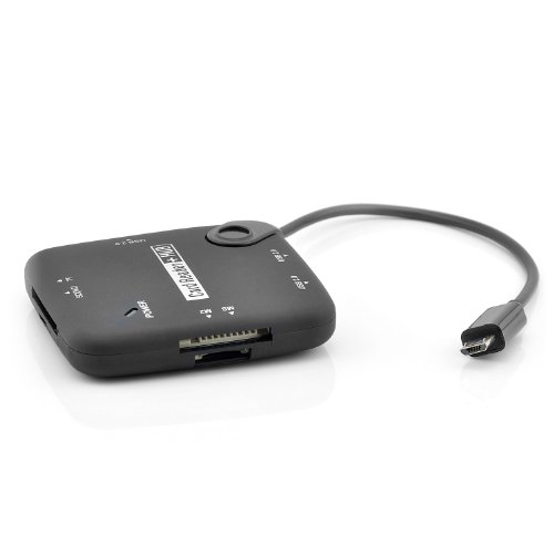 Saxonia. 7 in 1 OTG Adapter + Kartenleser Connection Kit für Samsung Galaxy Geräte | Farbe: schwarz - 5