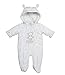 STYLE MIXX Baby Girls Boys Bear Hooded Ski Suit Snowsuit Pramsuit All In One Coat Jacket (NEWBORN, WHITE TEDDY 15C209)