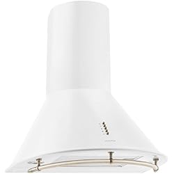 Klarsten Lumio Primo Retro - Hotte aspirante murale 60 cm, Design rétro, 3 niveaux de performance, Évacuation d'air max: 430 m³/h, Filtres anti-graisse, Possibilité de recyclage d'air, Blanc