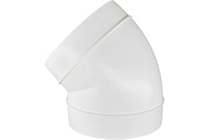 H&C VENT Connecteur coudé à 45 degrés pour ventilation │ Adaptateur de conduit rond │ Grille d'aération en plastique │ Tuyau de conduit en PVC flexible ou solide │ Connecteur de tuyau articulé │ Pour