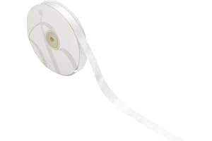 BARATTI Nastro Doppio Raso 10mm X 50 Metri per Artigianato, Natale, Decorazioni, Adatto Per confezionare Regali, Feste di Compleanno, Matrimoni, Bomboniere (Bianco)