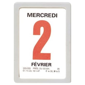 Bloc Calendrier éphémérides Humoristique 2025 OBERTHUR - Boîtier Rouge 9.2x6.3 Cm