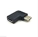 Produktbild Interesting® Schwarz 90 Grad Winkel USB-C Typ C Typ-C-Stecker auf Buchse Ladeadapter / Datenverlängerung Adapter