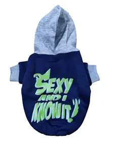 The DDS Store Warm Dog Hoodies, Soft Puppy Clothes Doggie Shirt Winter Outfits Sweatshirt for Small Pets Dogs Cats Chihuahua Teddy Pup Design-5 (10 Inch, Blue)