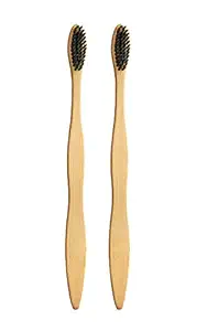 Movik Set Of 2 Eco Friendly Bamboo Toothbrush Soft Bristle For Boys And Girls
