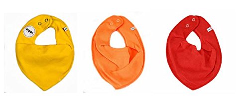 Pippi Triangular Bib for Baby Pack of 3 Yellow/Orange/Red