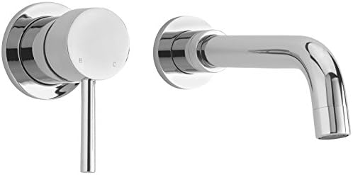 Peg Style Wall Mounted Basin Sink Mixer Tap Modern Spout Round Chrome 2 Hole