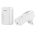 Produktbild AUKEY Powerline 2.4 GHz 500Mbps Wlan Netzwerkadapter im 2-er Set Wifi Repeater IEEE 802.11N Standard HomePlug AV mit integrierter Steckdose und 2 Ethernet Schnittstellen Weiß