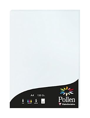 Clairefontaine 4201C - Un paquet de 50 feuilles Pollen 21 x 29,7 cm 120g, Bleu