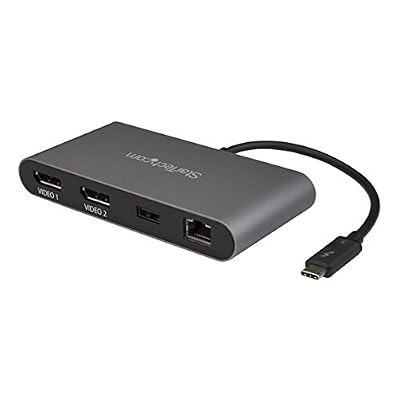 StarTech Station d'accueil pour ordinateur portable Thunderbolt 3 double DisplayPort 4K 60 Hz - Compatible Mac et Windows