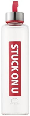Aqua Tough Silicone with Glass LLG662P Lock and Container, 1300 ml Round Diameter 107 mm, red, 78 x 78 x 238 cm
