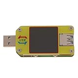 Modell: UM34 perfk LED USB Spannung/Strom Detektor Digital Tester Meter Spannungstester USB Strom und Spannung Detektor Kleine Größe, Plug-and-Play - Gelb, um34c