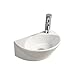 Produktbild Jasmine Small Compact Round D Shaped Cloakroom Basin Bathroom Sink Wall Hung 420 X 270 by E-PLUMB