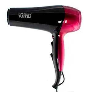 iGRiD Professional Hair Dryer for Men and Women with Detachable Concentrator - 2200W Salon Style Hair Dryer with Hot and Cold Control, Compact Dryer (Red)