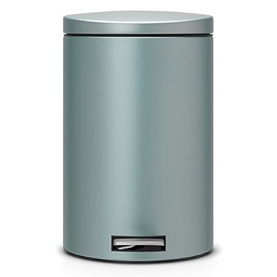 Brabantia 484223 Silent Poubelle à Pédale Acier Metallic Mint 38,5 x 29 x 45,5 cm