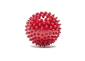 PetCeptual Rubber Spike Hard Ball Toy for Dog | Puppy Teething Toy for Dogs & Pets (Red Color)