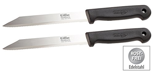 Löffler Schneidewaren Co. 2er-Ser Allzweckmesser aus Solingen, Edelstahl, 16 cm, Sägeschliff