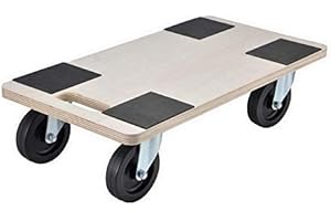 Unibos Heavy Duty Anti Slip Hand Dolly Trolley Cart Furniture Moving Wooden Platform Mover Swivel Castors Perfect For Home, Workplace Or Professional Removals Use (400KG Loading Capacity Dolly)
