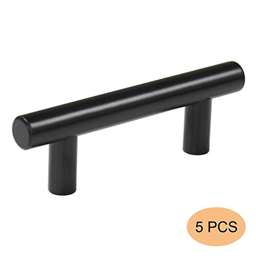 Preisvergleich Produktbild Probrico Hängegriff Kommode Küchenschrank Möbelknöpfe Für Schublade BA 64mm Schwarz Edelstahl, 5 Stück