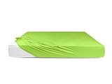 Doppelpack zum Sparpreis – Kinder-Jersey-Spannbetttuch – mit einer Steghöhe von ca. 20 cm passend für Kinder- und Babybettmatratzen – erhältlich in 15 ausgesuchten Farben und einer Einheitsgröße von 60-70 cm x 120-140 cm, apfelgrün - 8