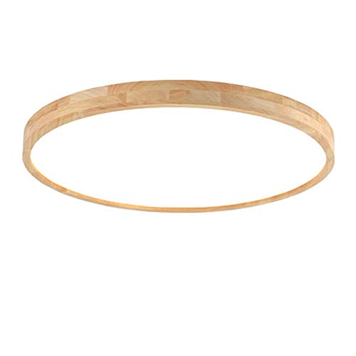 Sheen Moderna Madera Redondo Lámpara de techo, Ultradelgado 24w Plafón lámpara 16" Montaje empotrado Dormitorio Salón Cuarto de los niños Pasillo Restaurante-40x40x6cm Luz cálida