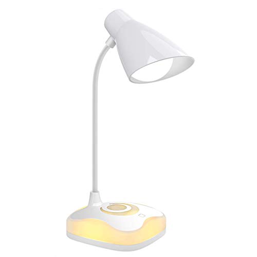 Preisvergleich Produktbild XUNMAIFDL Schreibtischlampe LED mit USB-Ladeanschluss,Touchfeld Bedienung 3 Helligkeitsstufen Dimmbar Blendfrei für Leser, Kinder, Büro, White