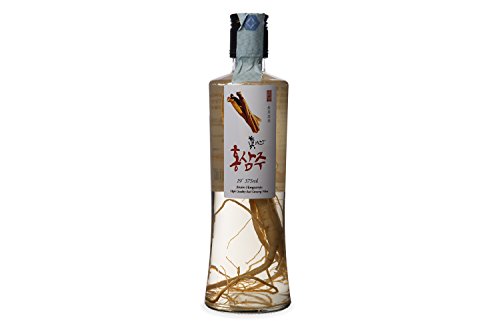 Ginseng Licor 19° con la raíz fresca, botella de 375ml