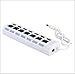 Produktbild FGVBHTR 7 Ports USB Hub Hot 7 Port Hub Hub Hub USB 2.0 mit unabhängigem Schalter HUB7 Bit Expansion Splitter 7-Loch-USB-Hub, Weiß
